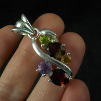 Vintage Sterling Silver Gemstone Pendant