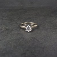 Vintage 18K .33 Carat Diamond Engagement Ring Size 4