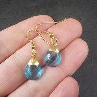 Blue Crystal Briolette Earrings