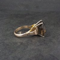 Large Antique 14K Smoky Quartz Ring Size 7