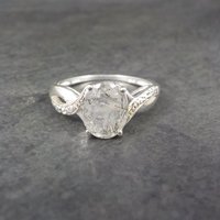 Sterling Faceted Rutilated Quartz Ring Size 9