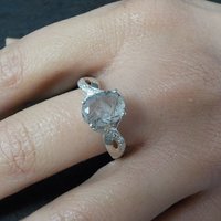 Sterling Faceted Rutilated Quartz Ring Size 9