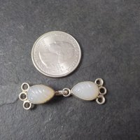 Sterling 3 Strand Carved Quartz Hook Clasp