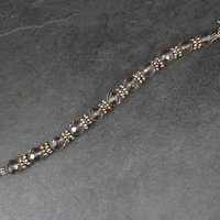 Vintage Sterling Quartz Toggle Bracelet 8.25 Inches