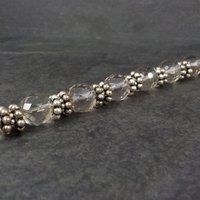 Vintage Sterling Quartz Toggle Bracelet 8.25 Inches