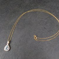 Vintage Vermeil Sterling Topaz Pendant Necklace