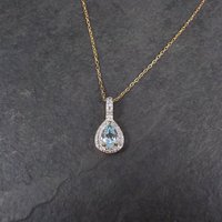 Vintage Vermeil Sterling Topaz Pendant Necklace