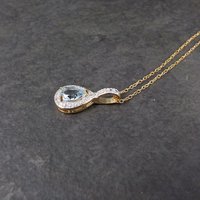 Vintage Vermeil Sterling Topaz Pendant Necklace