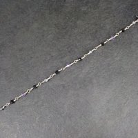 Dainty Sterling Black Purple Crystal Bracelet 7 Inches