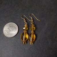 Long Yellow Crystal Earrings