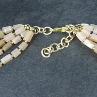 Vintage 6 Strand Peach Moonstone Necklace
