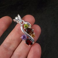 Vintage Sterling Silver Gemstone Pendant