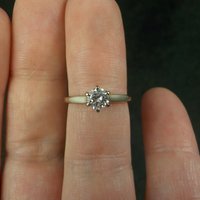 Vintage 18K .33 Carat Diamond Engagement Ring Size 4