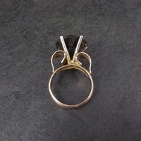 Large Antique 14K Smoky Quartz Ring Size 7