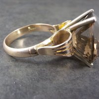 Large Antique 14K Smoky Quartz Ring Size 7