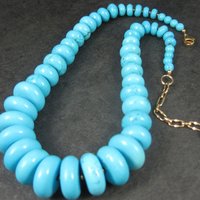 Heavy Vintage Turquoise Howlite Necklace
