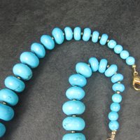 Heavy Vintage Turquoise Howlite Necklace