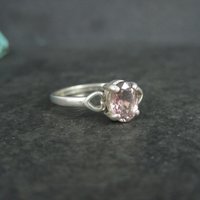 Estate Sterling Pink Tourmaline Ring Size 6.5