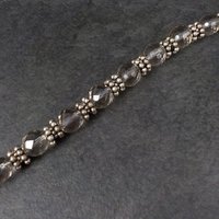Vintage Sterling Quartz Toggle Bracelet 8.25 Inches