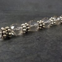 Vintage Sterling Quartz Toggle Bracelet 8.25 Inches