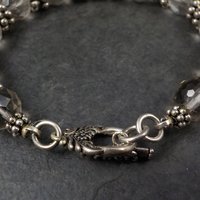 Vintage Sterling Quartz Toggle Bracelet 8.25 Inches