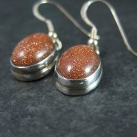 Estate Sterling Goldstone Earrings