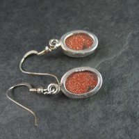 Estate Sterling Goldstone Earrings