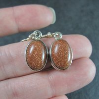 Estate Sterling Goldstone Earrings