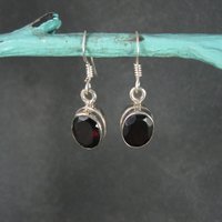 Estate Sterling Garnet Earrings