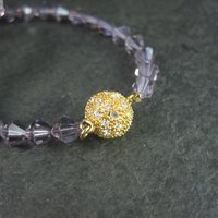 Purple Crystal Bead Necklace 17 Inches