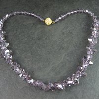Purple Crystal Bead Necklace 17 Inches