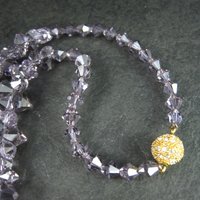 Purple Crystal Bead Necklace 17 Inches