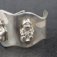 Sterling Storyteller Cuff Bracelet 6.5 Inches Acoma Pueblo Tony B Chino