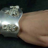 Sterling Storyteller Cuff Bracelet 6.5 Inches Acoma Pueblo Tony B Chino