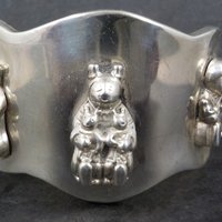 Sterling Storyteller Cuff Bracelet 6.5 Inches Acoma Pueblo Tony B Chino
