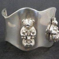 Sterling Storyteller Cuff Bracelet 6.5 Inches Acoma Pueblo Tony B Chino