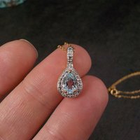 Vintage Vermeil Sterling Topaz Pendant Necklace