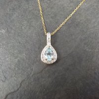 Vintage Vermeil Sterling Topaz Pendant Necklace