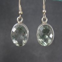 Estate Sterling Green Amethyst Earrings
