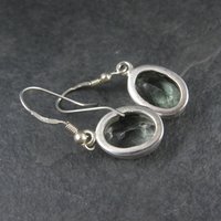 Estate Sterling Green Amethyst Earrings