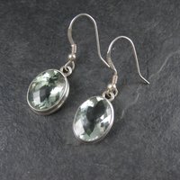 Estate Sterling Green Amethyst Earrings