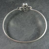 Vintage Mexican Sterling Malachite Bangle Bracelet 7.5 Inches