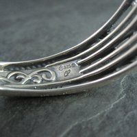 Estate Sterling Turquoise Clamper Bangle Bracelet 6.75 Inches