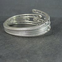 Estate Sterling Turquoise Clamper Bangle Bracelet 6.75 Inches