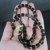 Estate Gold Filled Smoky Quartz Necklace 18.5 Inches Magnetic Clasp