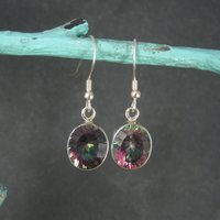 Estate Sterling Mystic Topaz Earrings