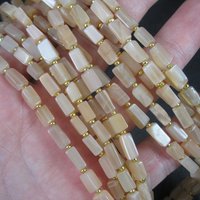 Vintage 6 Strand Peach Moonstone Necklace