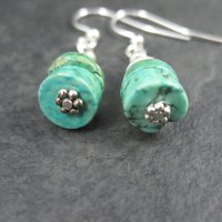 Simple Turquoise and Pearl Earrings