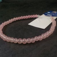 Round 4mm Pink Glass Beads 7" Blue Moon Beads