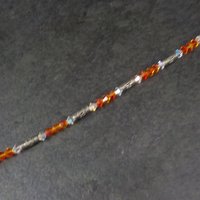 Sterling Orange Crystal Toggle Bracelet 7.25 Inches